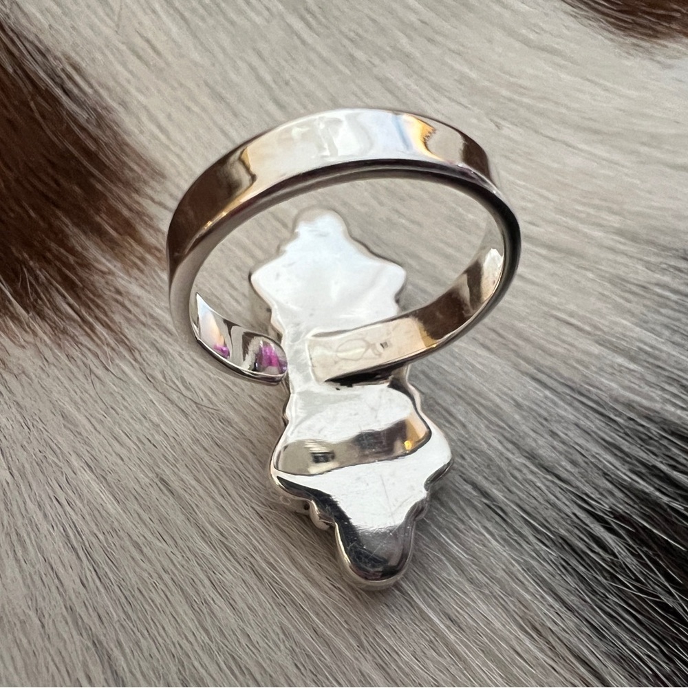 ❤️ Balloon Opal Cluster Navajo  Southwestern Artisan Ring Size Adjustable 6 to 8 - Picture 8 of 14